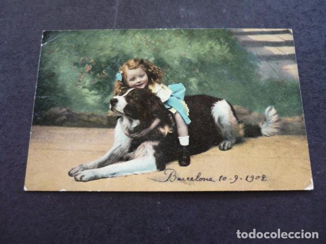 Postales: NI&Ntilde;A CON PERRO POSTAL - Foto 1