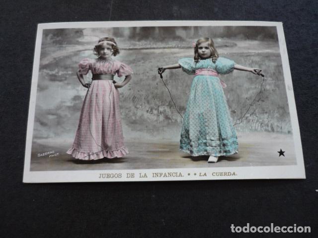 Postales: NI&Ntilde;AS JUGANDO A LA CUERDA POSTAL - Foto 1