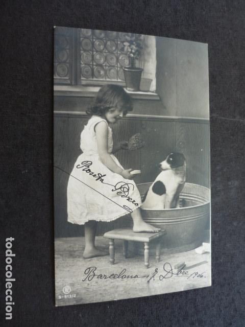 Postales: NI&Ntilde;A CON PERRO POSTAL - Foto 1