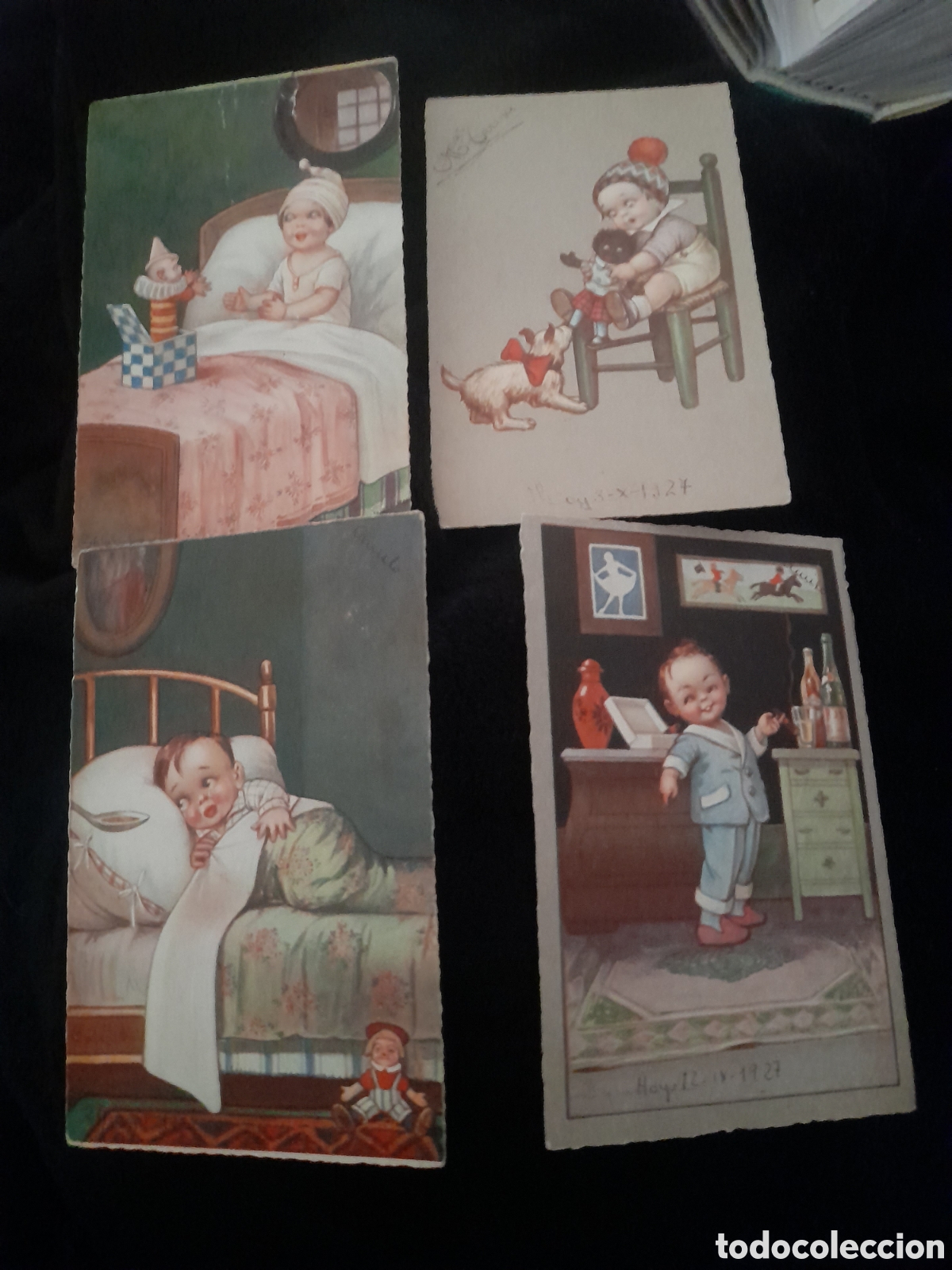 Postales: Cuatro antiguas postales de &ntilde;i&ntilde;os de 1927 - Foto 1