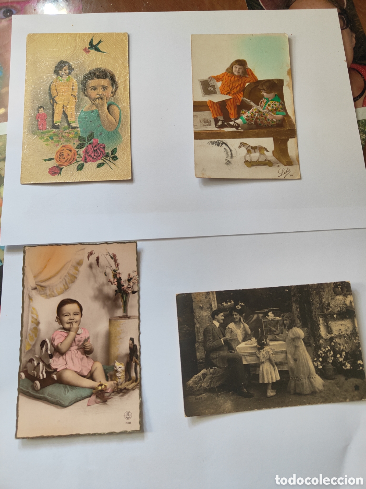Postales: 4 POSTALES DE NI&Ntilde;OS CON JUGUETES - Foto 1