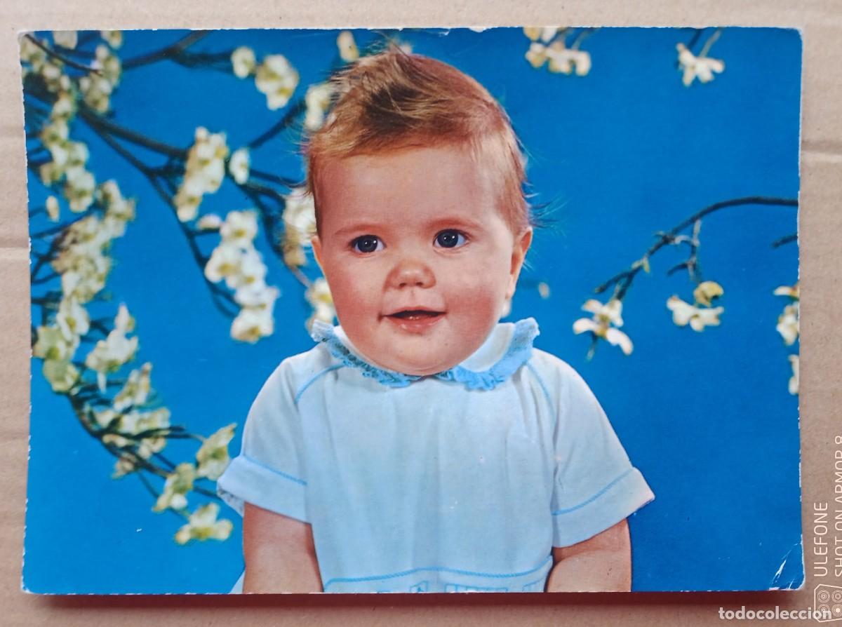 Postales: POSTAL BEBE CON RAMAS DE ARBOL - Foto 1