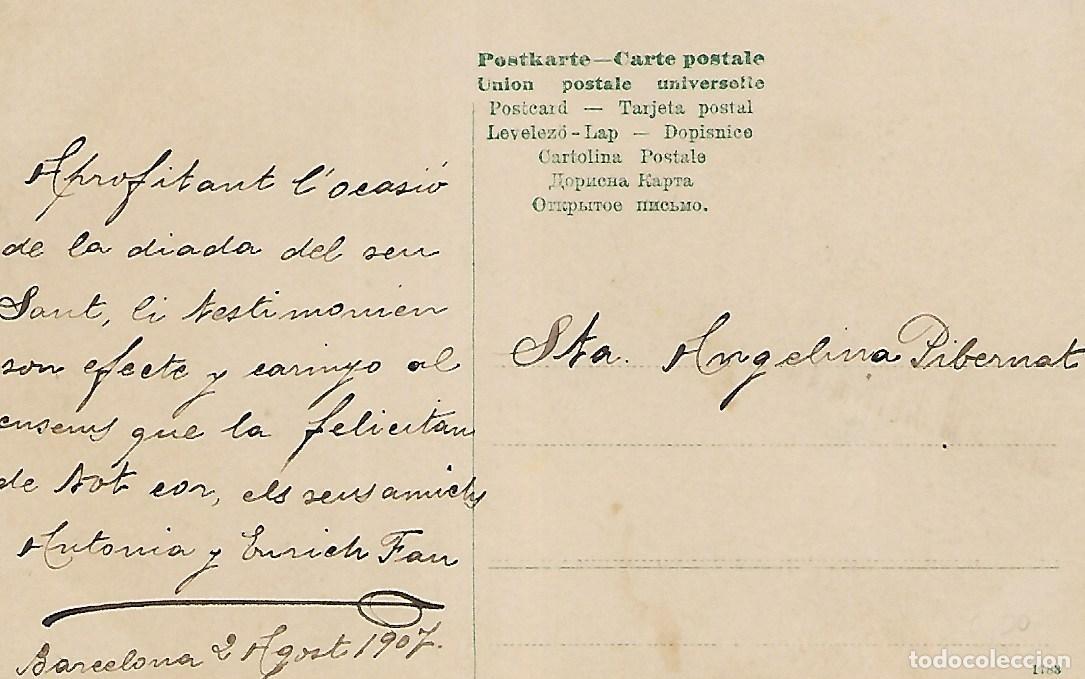 Postales: ANTIGUA POSTAL-DECLARACION DE AMOR (1907) - Foto 2