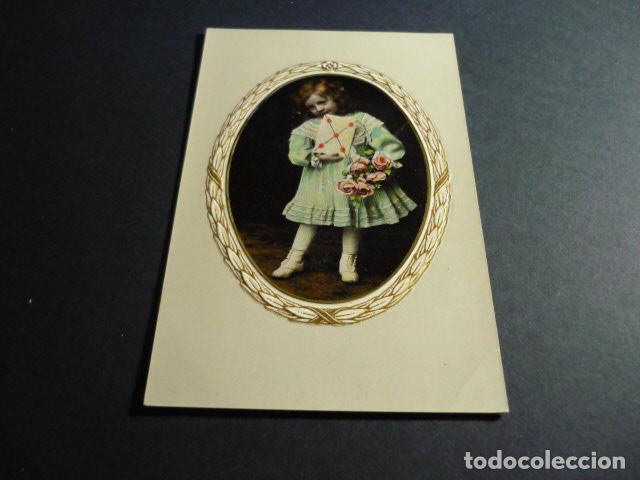 Postales: NI&Ntilde;A CON FLORES POSTAL - Foto 1
