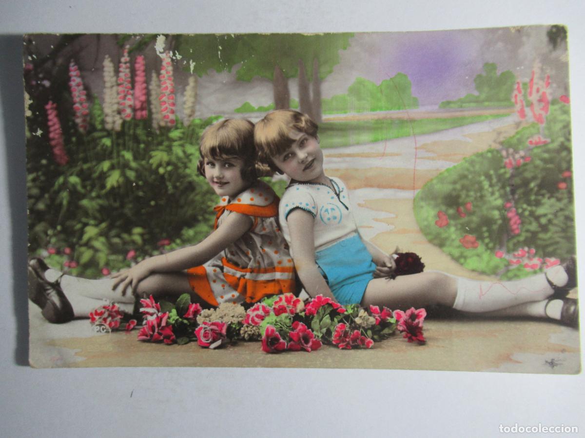 Postales: Antigua postal ni&ntilde;os - Escrita - Foto 1