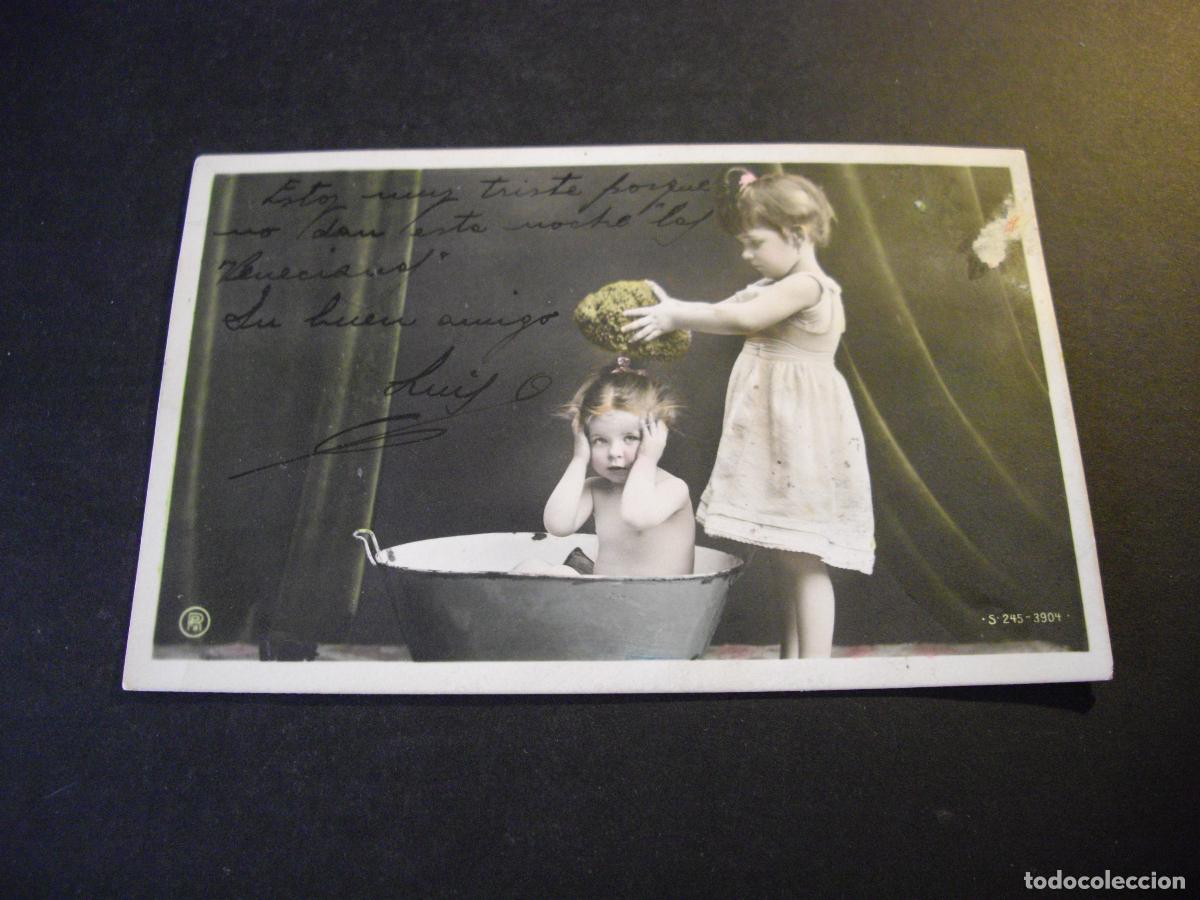 Postales: NI&Ntilde;AS BA&Ntilde;ANDOSE POSTAL - Foto 1
