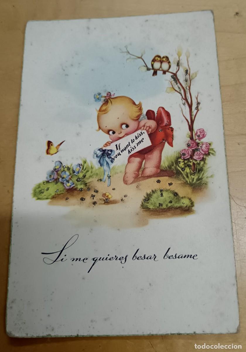 Postais: POSTAL INFANTIL CON BRILLANTINA CYZ N&ordm; 521 13,5X9 CM. SIN ESCRIBIR