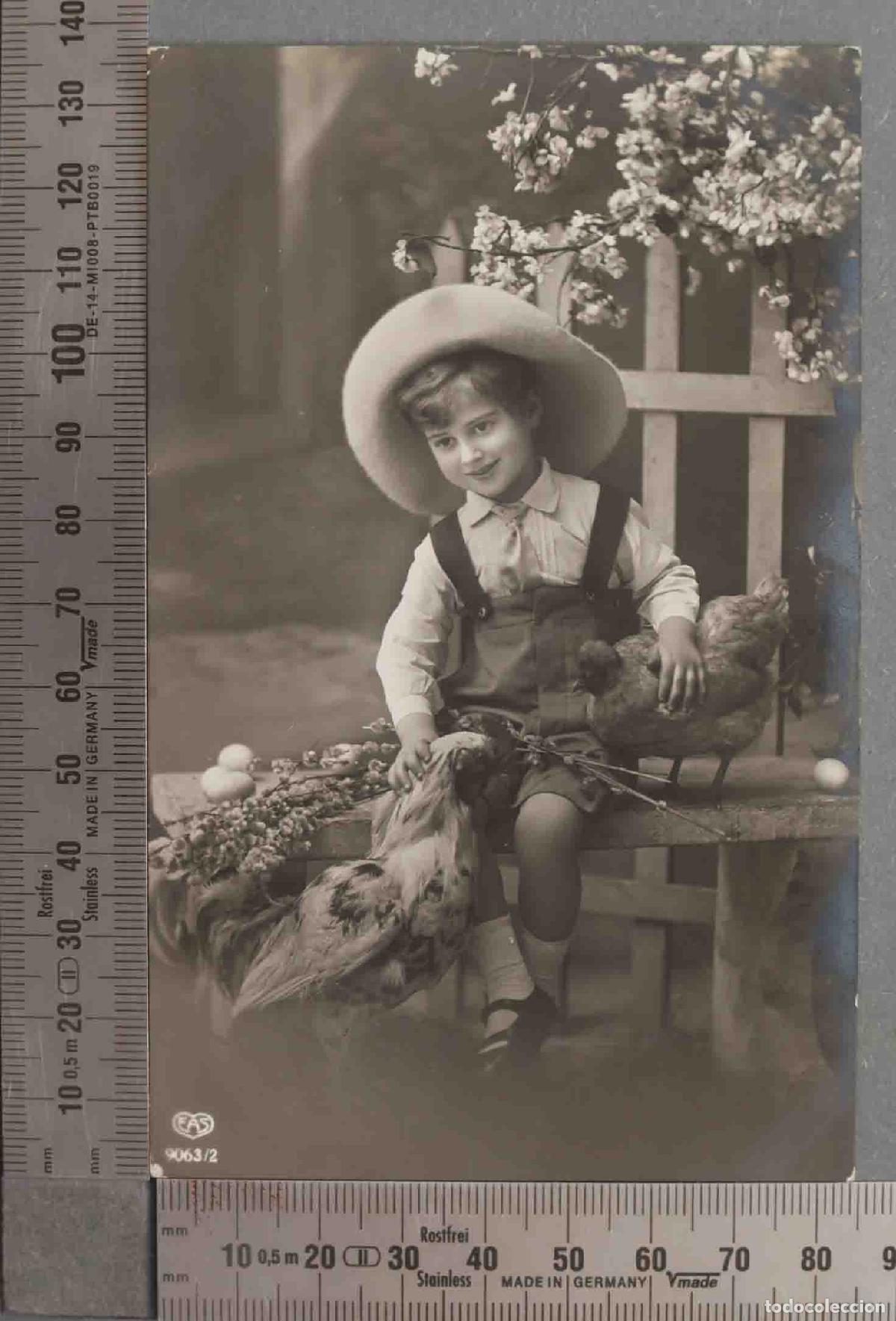 Postales: POSTAL. NI&Ntilde;O GALLINAS - Foto 1