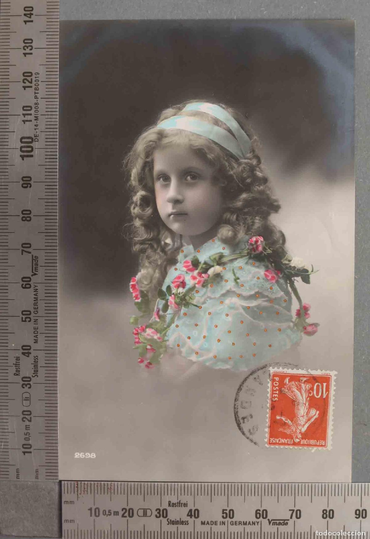 Postales: POSTAL. NI&Ntilde;A CON FLORES ILUMINADA - Foto 1