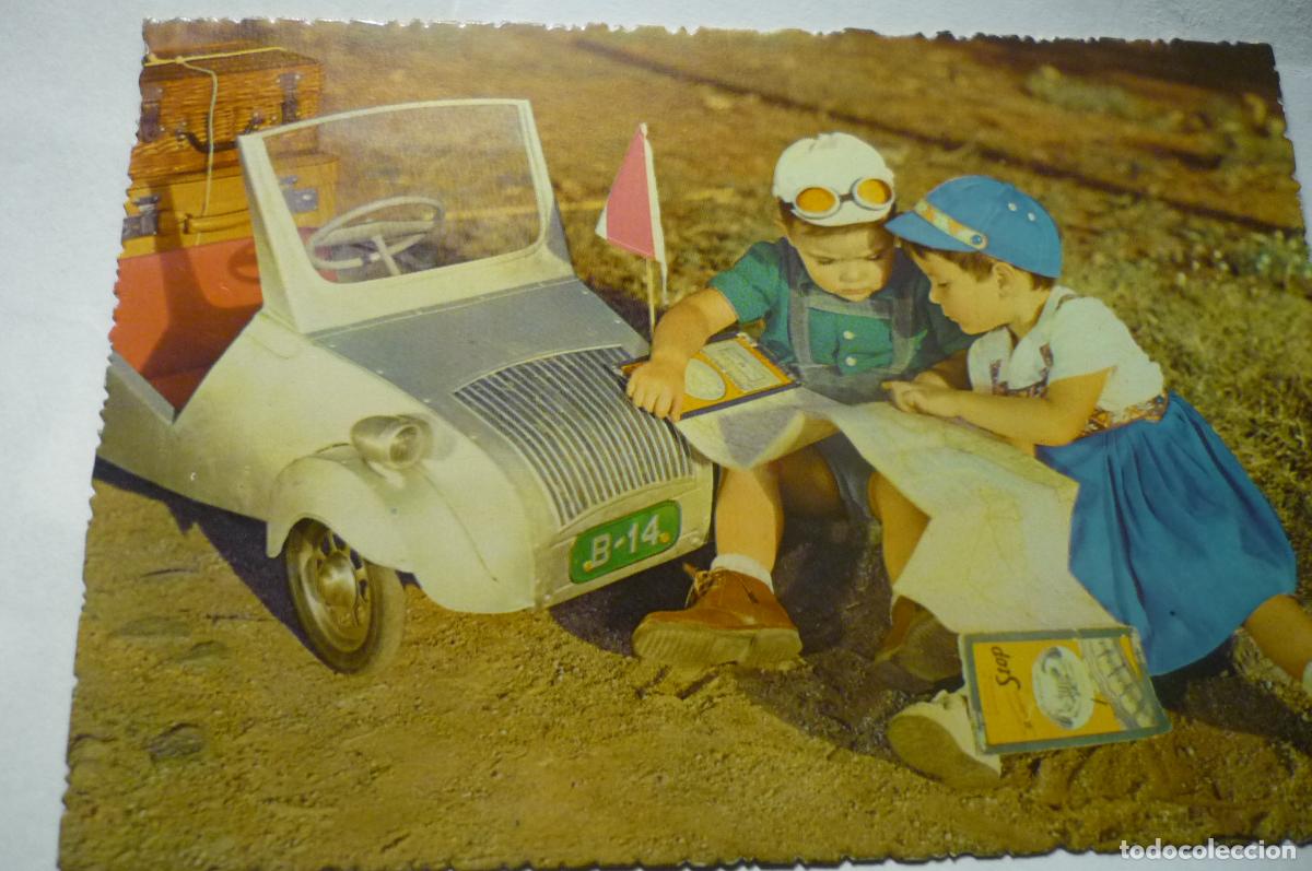 Postales: POSTAL NI&Ntilde;OS CON BISCUTER-ESCRITA - Foto 1