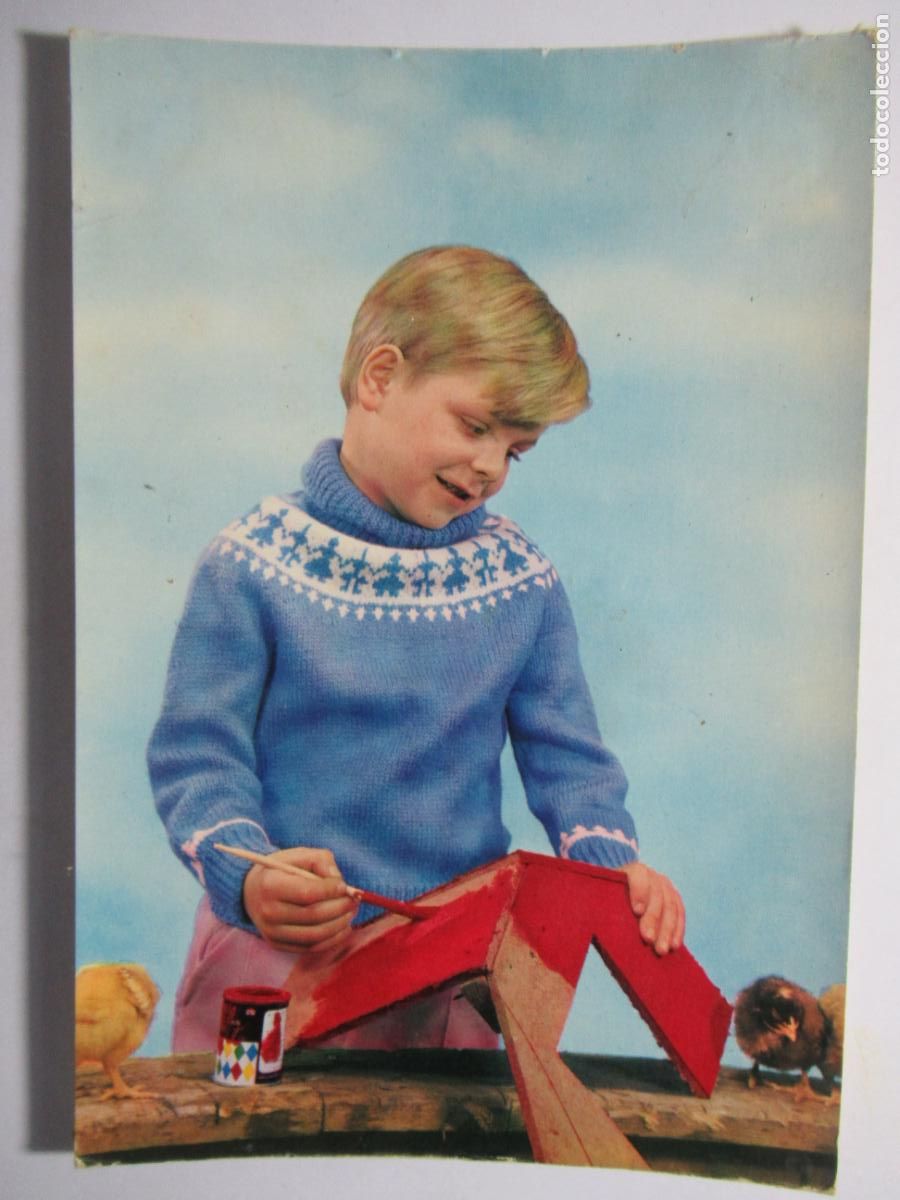 Postales: Postal ni&ntilde;o pintando - Foto 1