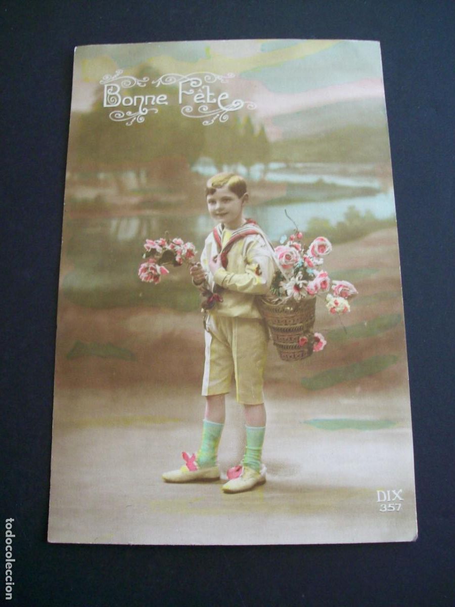 Postales: NI&Ntilde;O CON FLORES POSTAL - Foto 1