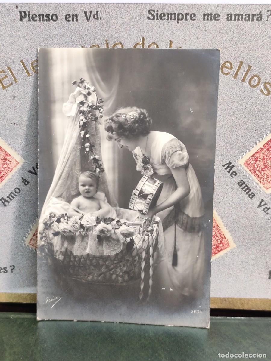 Postcards: PA 247 Postal 2634 Ni&ntilde;o en cuna Fechada en 1911