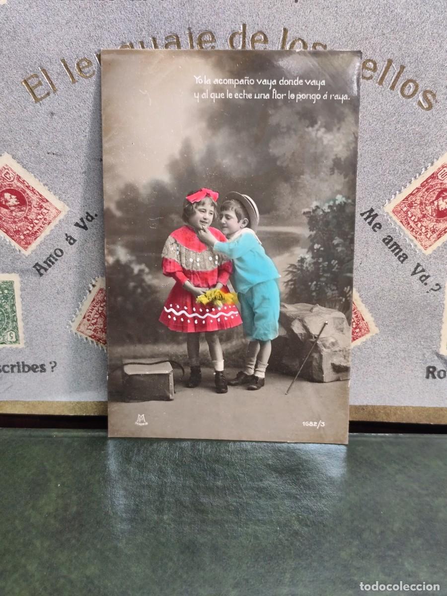 Postcards: PA 251 Postal 1682/3 Ni&ntilde;os . M.P. Fechada en 1909