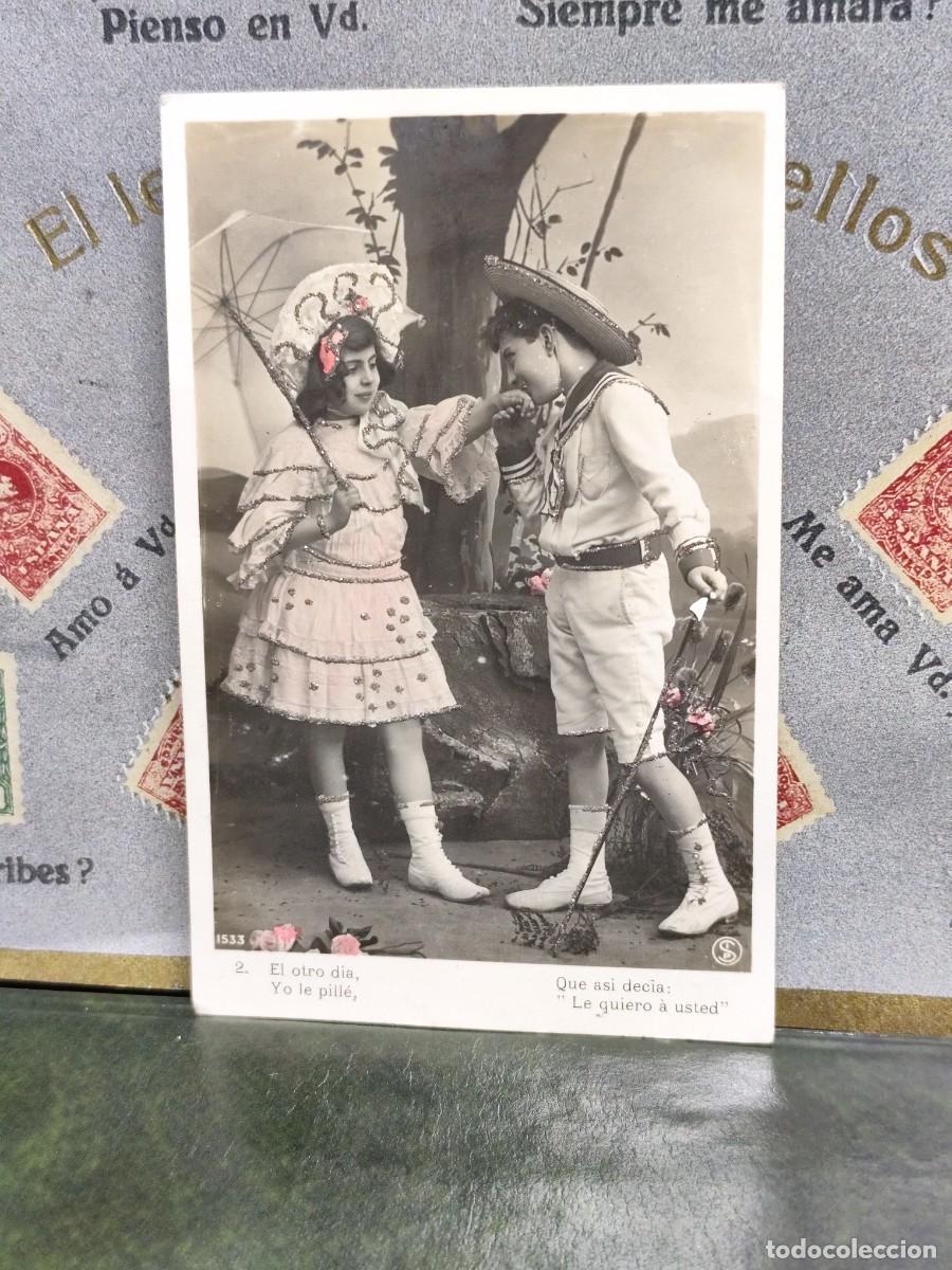 Postcards: PA 259 Postal 1533 Pareja de ni&ntilde;os 2 fechada 1910