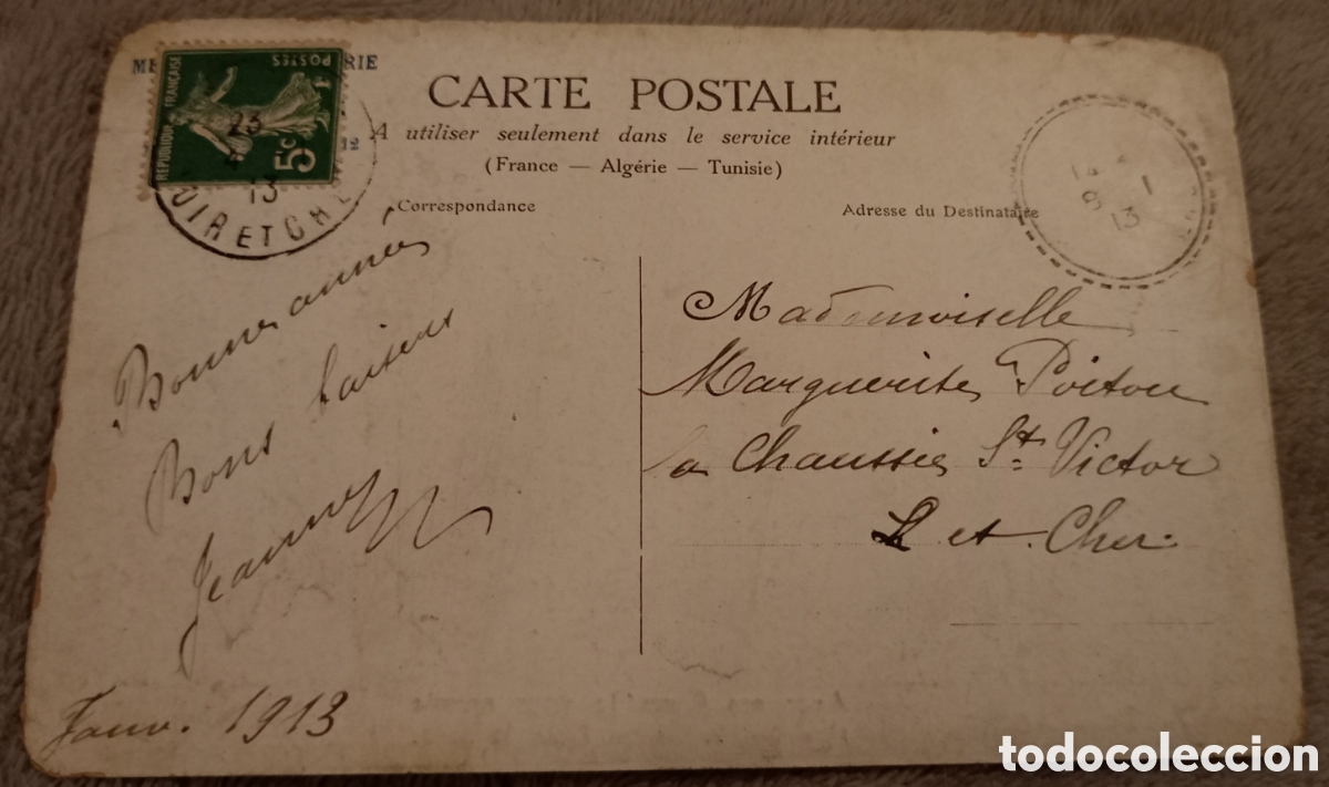 Postales: Postal francesa de 1913, usada - Foto 2