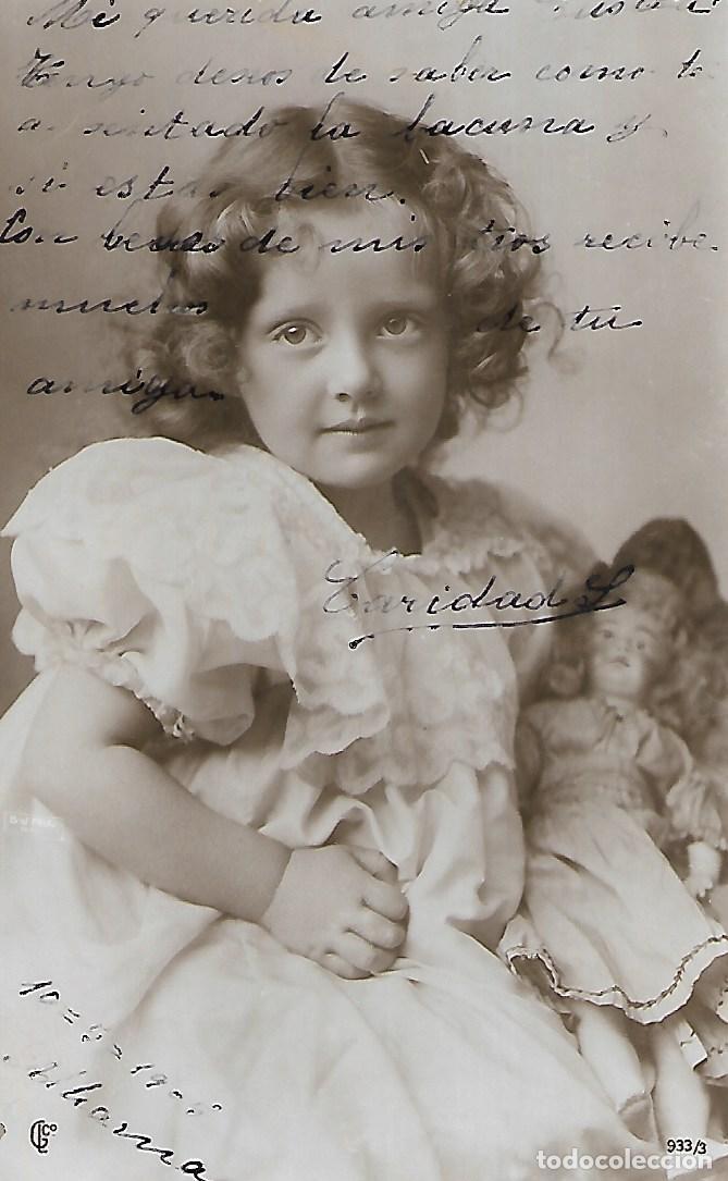 Postales: NI&Ntilde;A CON MU&Ntilde;ECA (1903) - Foto 1