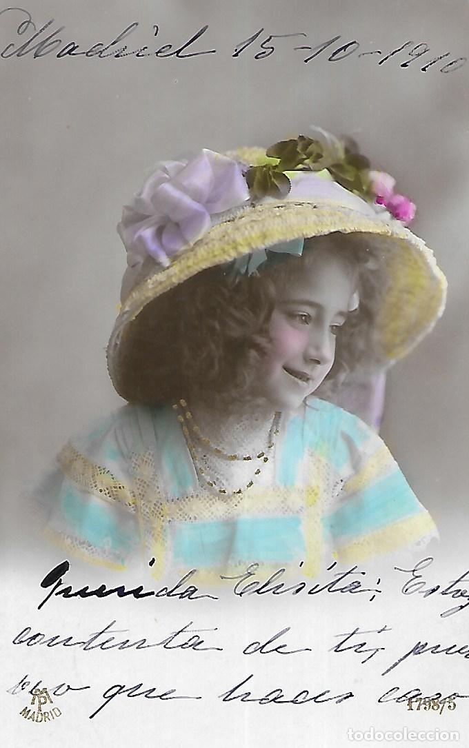 Postcards: POSTAL ESPA&Ntilde;OLA - NI&Ntilde;A CON SOMBRERO (1910)