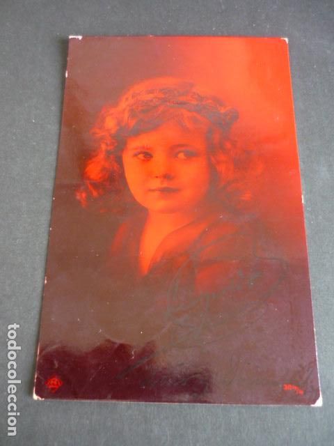 Postales: NI&Ntilde;A POSTAL VIRADA AL ROJO - Foto 1