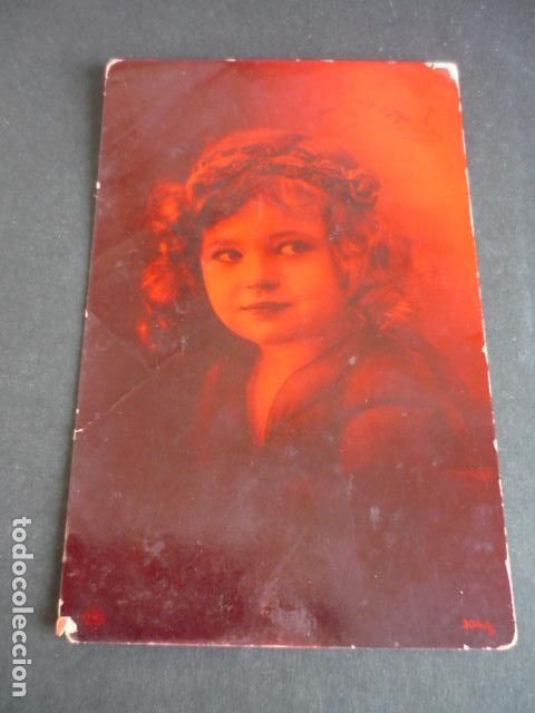 Postales: NI&Ntilde;A POSTAL VIRADA AL ROJO - Foto 1