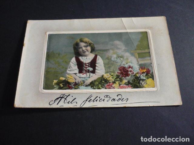 Postales: NI&Ntilde;A CON FLORES POSTAL - Foto 1