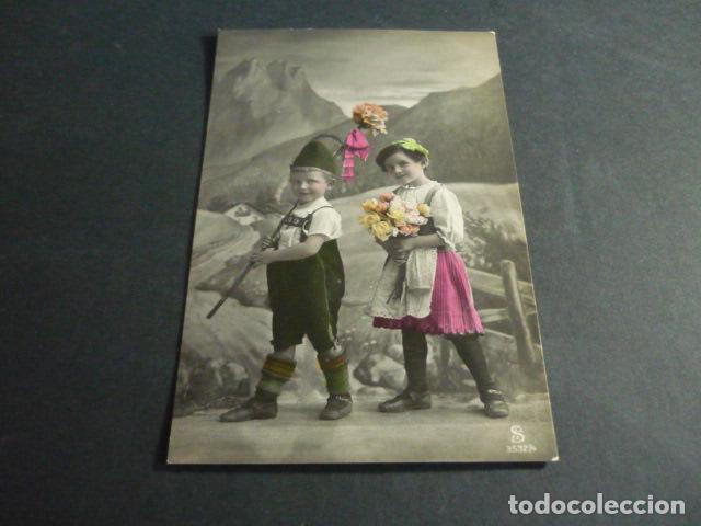 Postales: NI&Ntilde;OS CON FLORES POSTAL - Foto 1