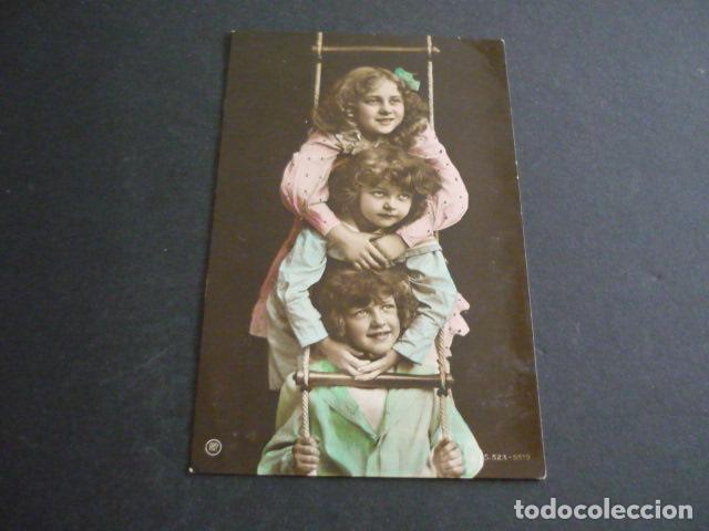 Postales: NI&Ntilde;OS EN ESCALERA POSTAL - Foto 1