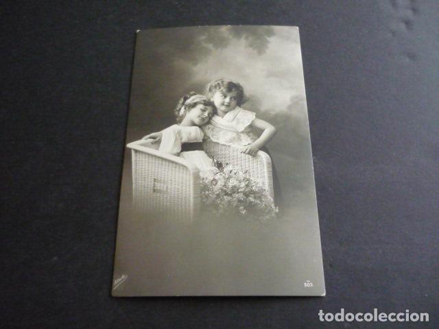 Postales: NI&Ntilde;OS CON FLORES POSTAL - Foto 1