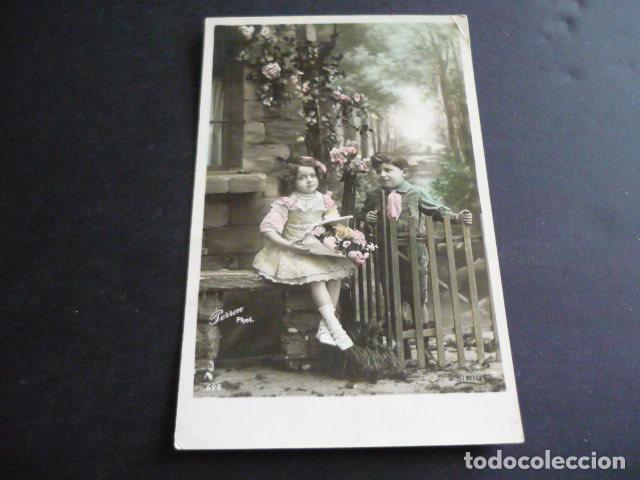 Postales: NI&Ntilde;OS CON FLORES POSTAL - Foto 1