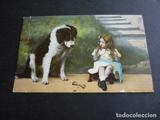 Postales: NI&Ntilde;A CON PERRO POSTAL - Foto 1