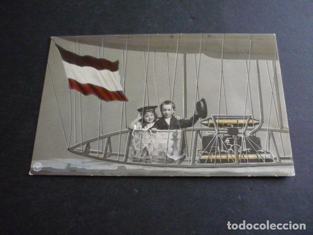 Postales: NI&Ntilde;OS EN ZEPPELIN POSTAL - Foto 1
