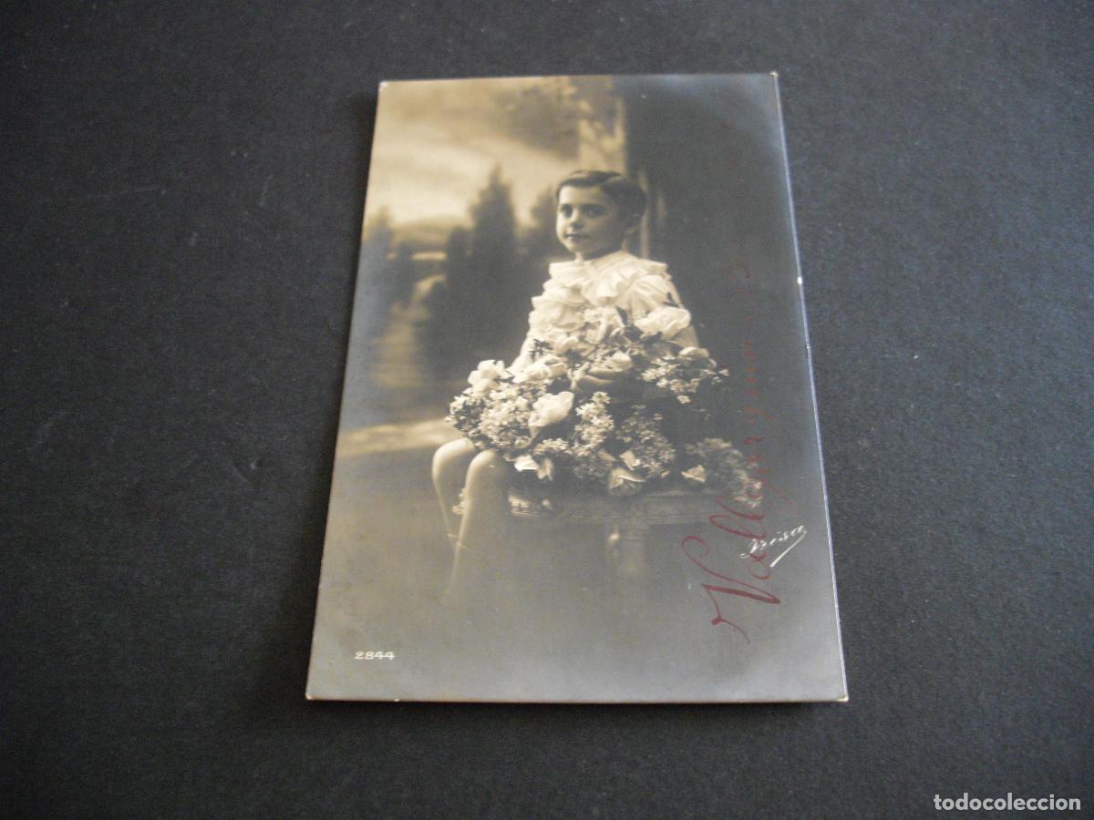 Postales: NI&Ntilde;O CON FLORES POSTAL - Foto 1