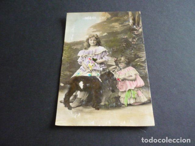 Postales: NI&Ntilde;AS CON CABRA POSTAL - Foto 1