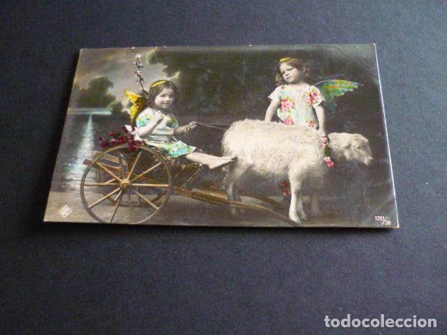 Postales: NI&Ntilde;OS CON OVEJA POSTAL - Foto 1