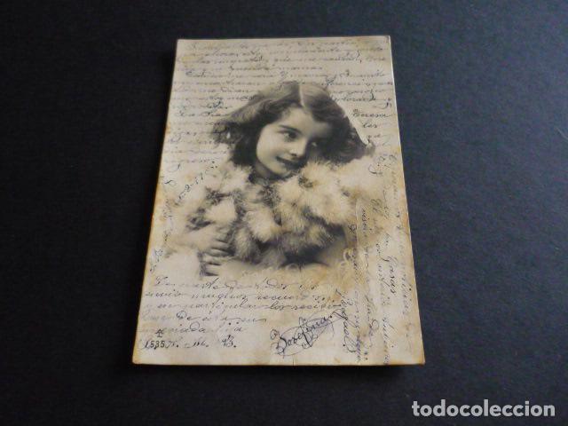 Postales: NI&Ntilde;A CON ABRIGO DE PIEL POSTAL - Foto 1
