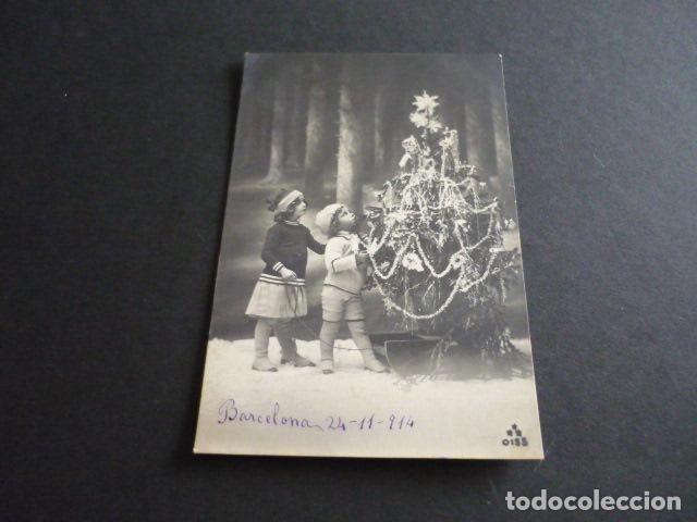 Postales: NI&Ntilde;OS EN ARBOL DE NAVIDAD POSTAL - Foto 1