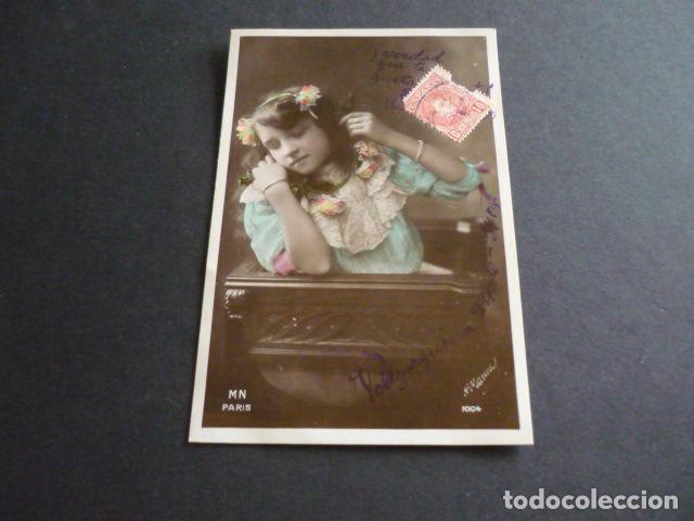 Postales: NI&Ntilde;A CON FLORES POSTAL - Foto 1