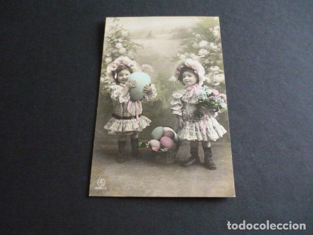 Postales: NI&Ntilde;AS CON HUEVOS DE PASCUA POSTAL - Foto 1