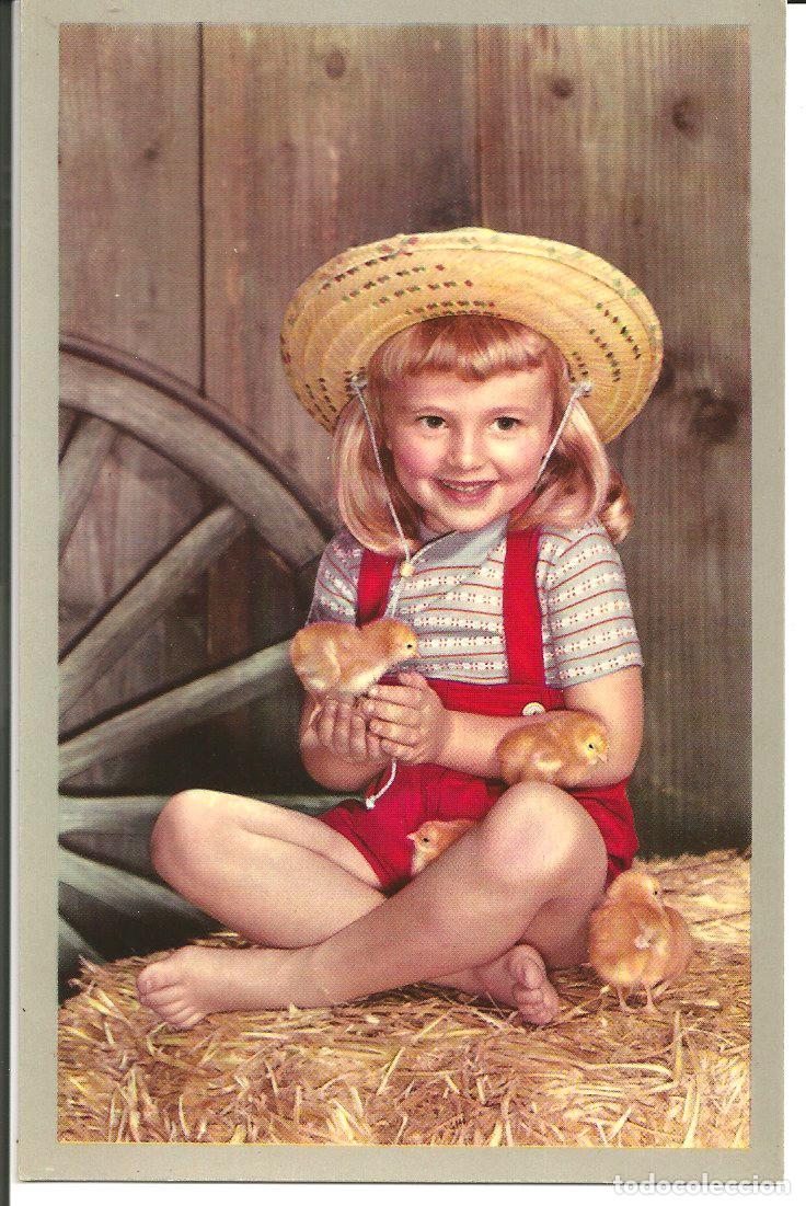 Postales: POSTAL NI&Ntilde;A CON LOS POLLITOS - EDICIONES CYZ - SIN USAR - Foto 1