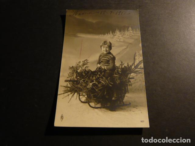 Postales: NI&Ntilde;O CON &Aacute;RBOL DE NAVIDAD POSTAL - Foto 1