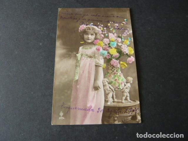 Postales: NI&Ntilde;A CON FLORES POSTAL - Foto 1