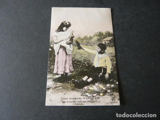 Postales: NI&Ntilde;OS CON CONEJO POSTAL - Foto 1