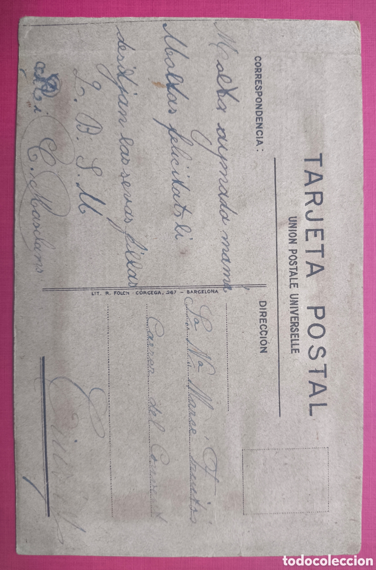Postales: MU&Ntilde;ECA VESTIDO POSTAL A COLOR C. 1920 - Foto 2