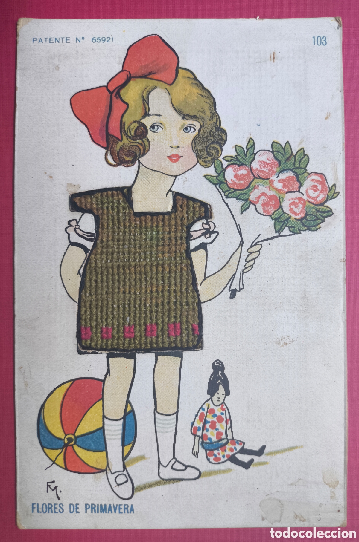 Postales: MU&Ntilde;ECA VESTIDO POSTAL A COLOR C. 1920 - Foto 1