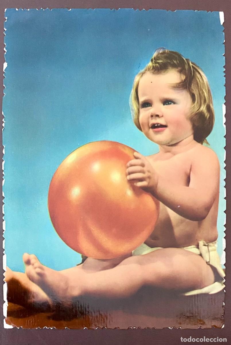 Postales: POSTAL BEB&Eacute; CON BAL&Oacute;N - EDITADA Y ESCRITA EL A&Ntilde;O 1959 - Foto 1