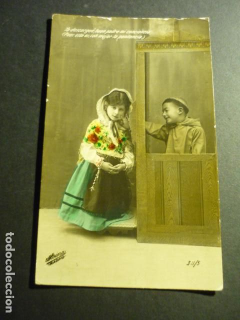 Postales: NI&Ntilde;A CONFESNDOSE POSTAL - Foto 1