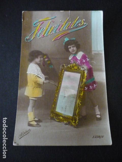 Postales: NI&Ntilde;OS CON ESPEJO POSTAL - Foto 1