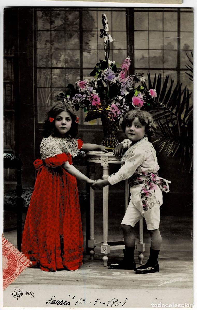 Postales: POSTAL NI&Ntilde;OS CON FLORES. P-NI&Ntilde;OS-1249 - Foto 1