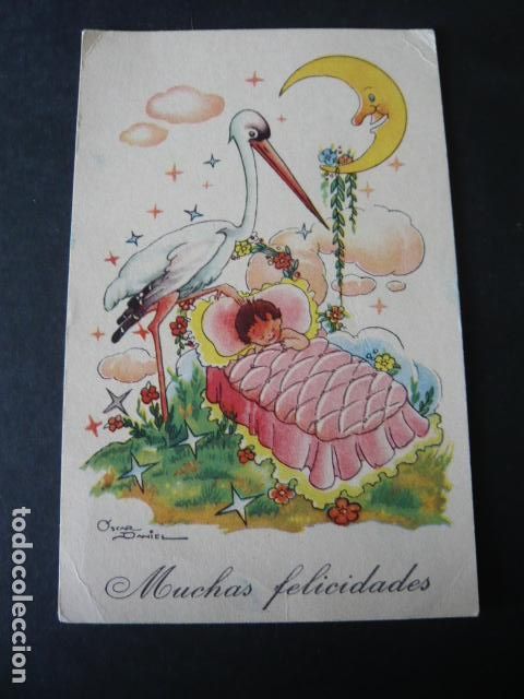 Postales: BEBE CON CIG&Uuml;E&Ntilde;A POSTAL OSCAR DANIEL ILUSTRADOR - Foto 1