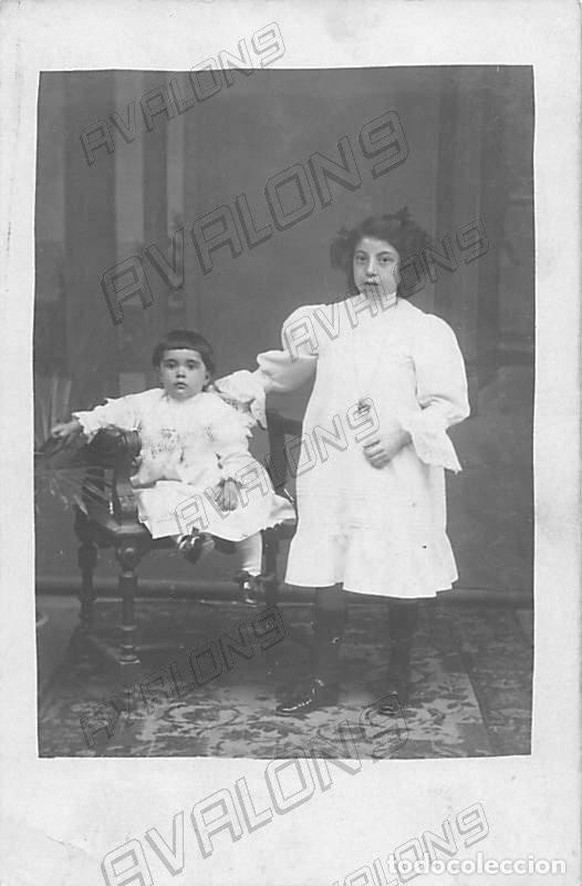 Cartoline: Postal Espa&ntilde;ola de 2 Ni&ntilde;as - A&ntilde;os 10 - Escrita